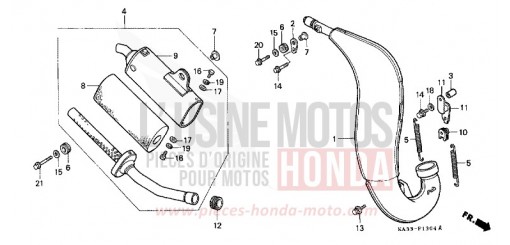 EXPANSION CHAMBER (5) CR125RK de 1989